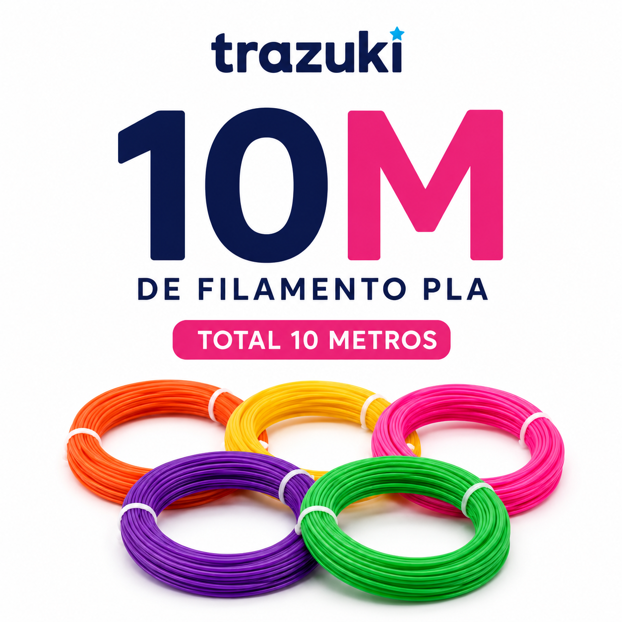 Filamento Trazuki — Pack 5 Colores (10M)